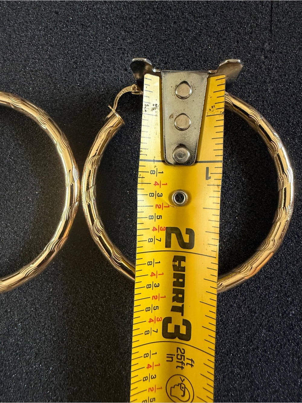 14K GP Large Hoop Earrings - Picture 7 of 8